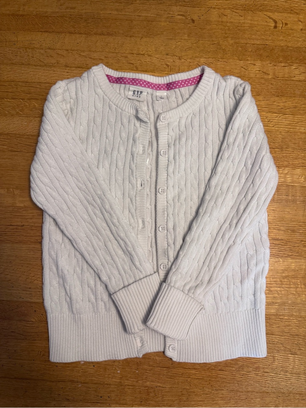 🎱 GAP girl’s  White Cable-Knit Button Cardigan